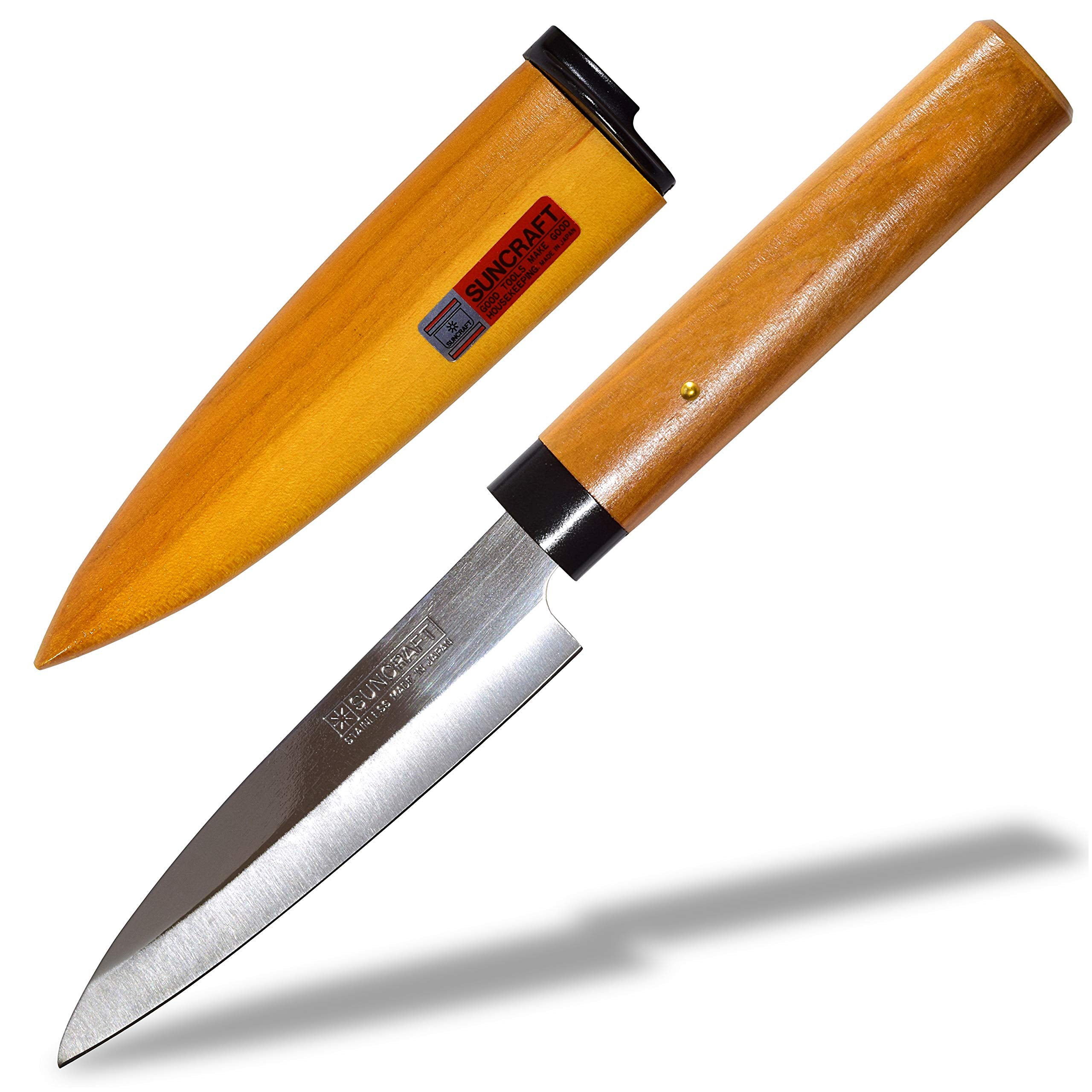 Seki Japan Small Fruit Knife Angular Edge Wooden Handle